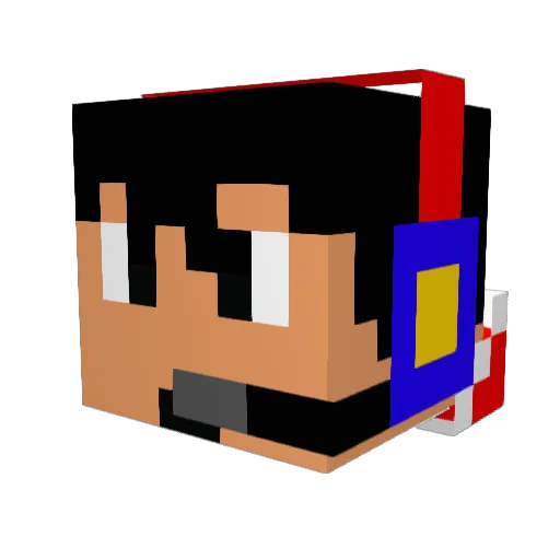 UltramanDATY Minecraft avatar head, 3D render