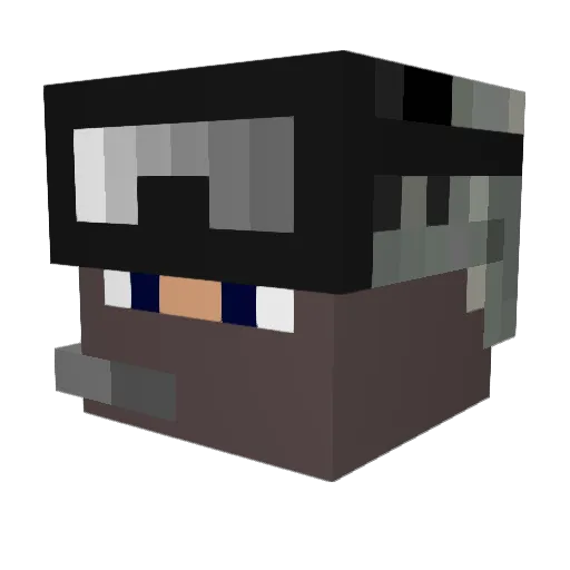 Ultraseb Minecraft avatar head, 3D render