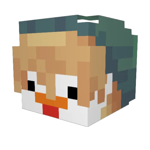 Ultravi0lett Minecraft avatar head, 3D render