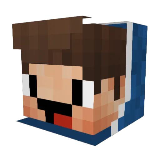 Ultraximpala Minecraft avatar head, 3D render