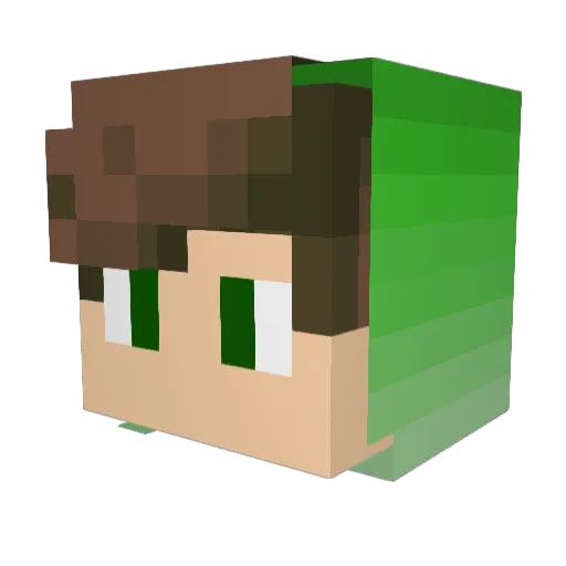 UltrqBoost Minecraft avatar head, 3D render