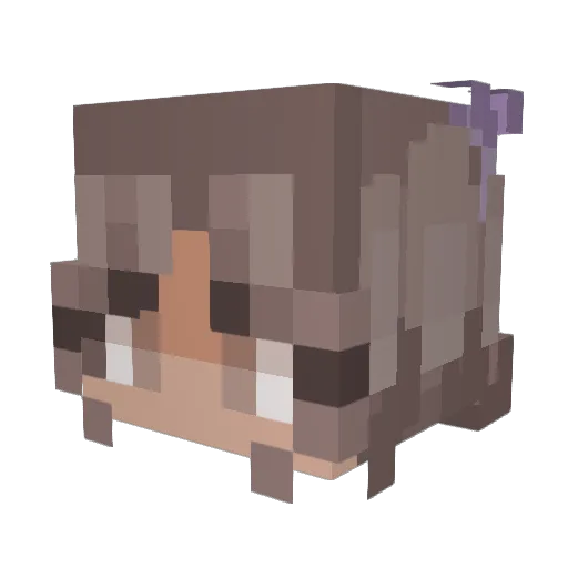 Ulvejaegeren Minecraft avatar head, 3D render