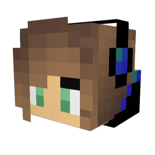 UmaAndriza Minecraft avatar head, 3D render