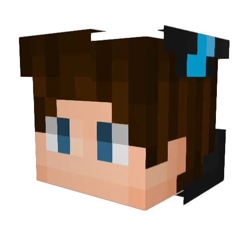 Umbae Minecraft avatar head, 3D render