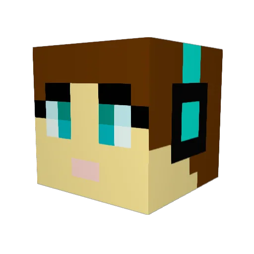 Umbrexx Minecraft avatar head, 3D render