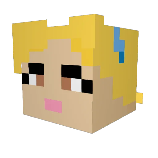 Umezia Minecraft avatar head, 3D render
