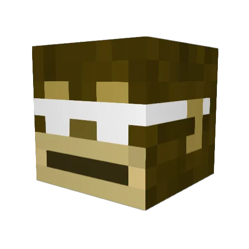 Umgenickt Minecraft avatar head, 3D render