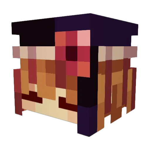 UminekoBeatrice Minecraft avatar head, 3D render