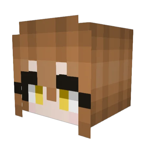 Uminu Minecraft avatar head, 3D render