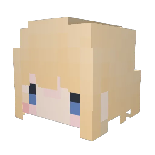 Umiyaaa Minecraft avatar head, 3D render