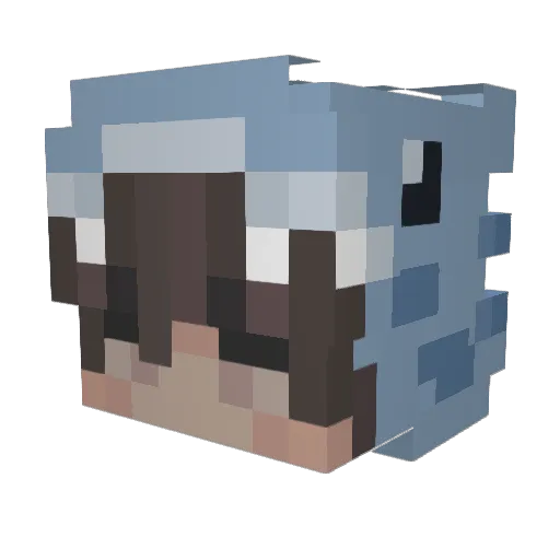 UmmPeachTea Minecraft avatar head, 3D render