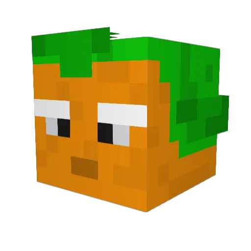 UmpaLumpaz Minecraft avatar head, 3D render