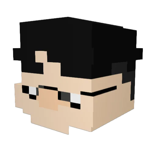 Umpelios Minecraft avatar head, 3D render