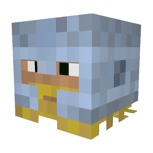 UmpyQ Minecraft avatar head, 3D render