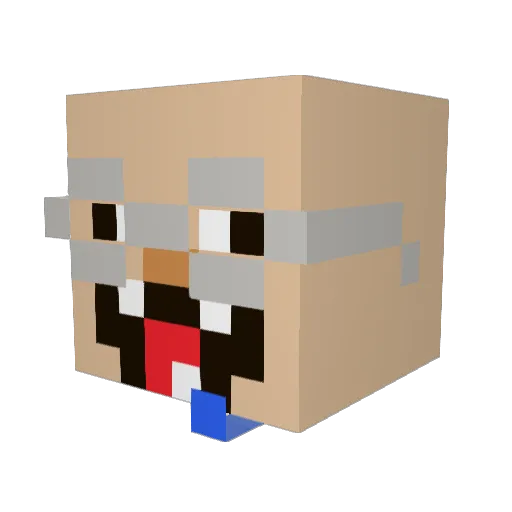 Umsatz Minecraft avatar head, 3D render