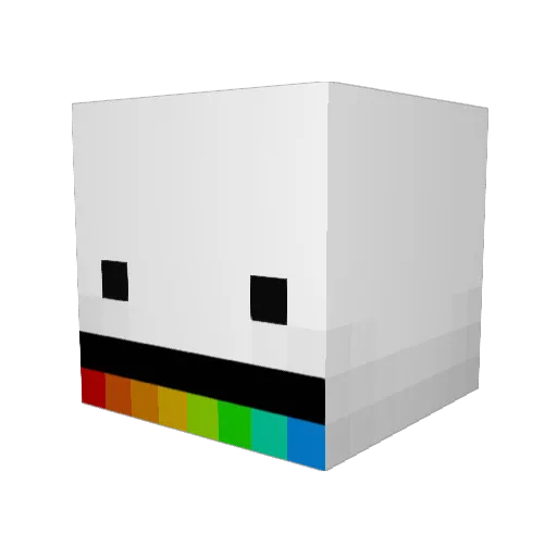 Un7corn Minecraft avatar head, 3D render