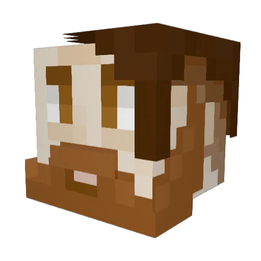 UnAdaptd Minecraft avatar head, 3D render