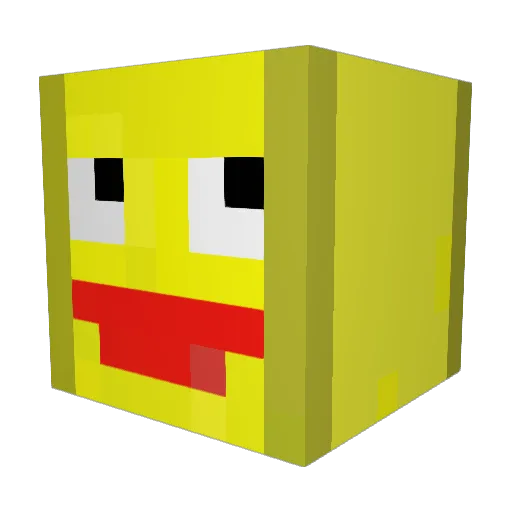 UnAspected Minecraft avatar head, 3D render