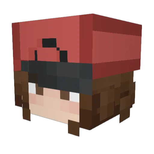 UnBlacked Minecraft avatar head, 3D render