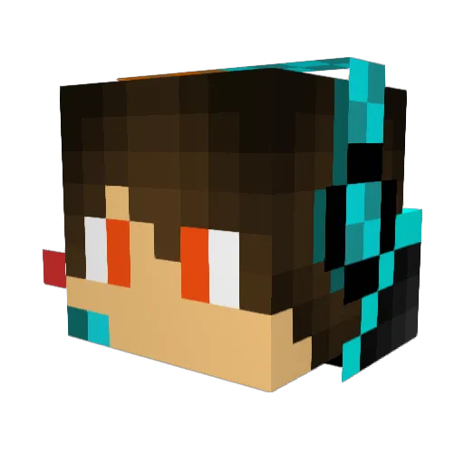 UnBoucher Minecraft avatar head, 3D render