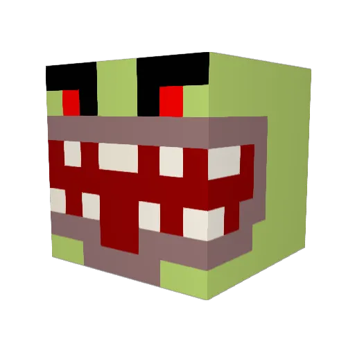 UnChaperonVert Minecraft avatar head, 3D render