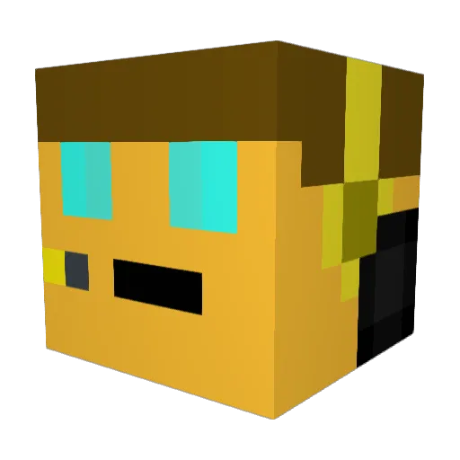 UnDuckableBoy Minecraft avatar head, 3D render