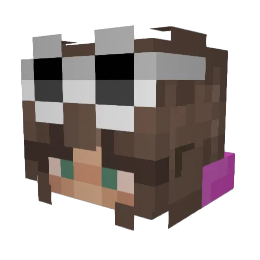 UnMadsked Minecraft avatar head, 3D render