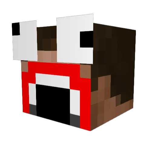 UnNainCulte Minecraft avatar head, 3D render
