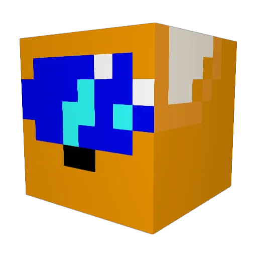 UnNamedHIRO Minecraft avatar head, 3D render