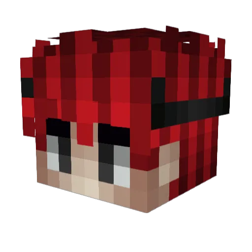 UnPtitLu Minecraft avatar head, 3D render