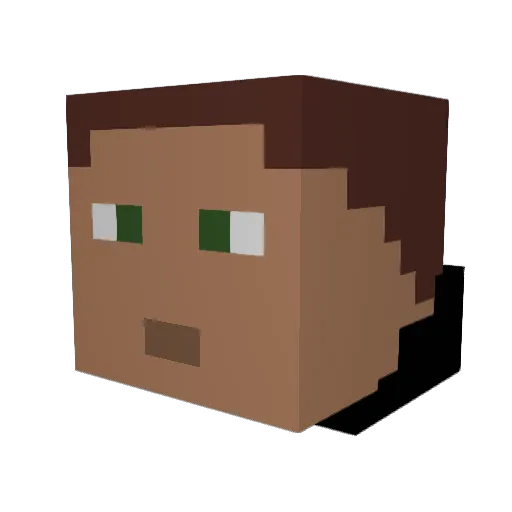 UnRealGamingTV Minecraft avatar head, 3D render