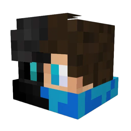 UnRealProf Minecraft avatar head, 3D render