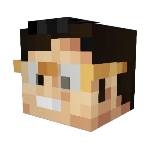 UnTalDabo Minecraft avatar head, 3D render