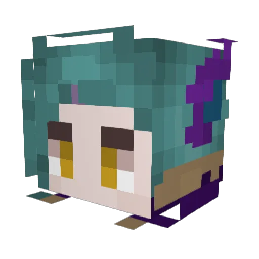 UnTigreDeCorazon Minecraft avatar head, 3D render