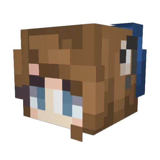 UnTimed Minecraft avatar head, 3D render