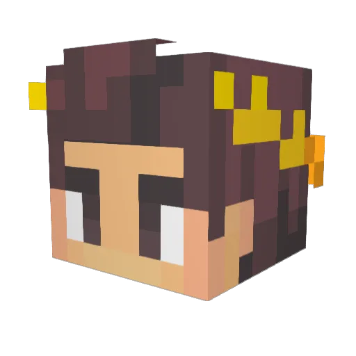 UnYm Minecraft avatar head, 3D render