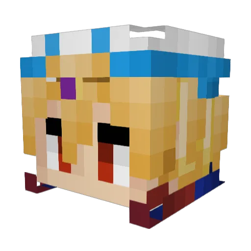 Un_R34L Minecraft avatar head, 3D render