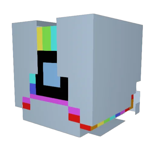 UnaMono Minecraft avatar head, 3D render