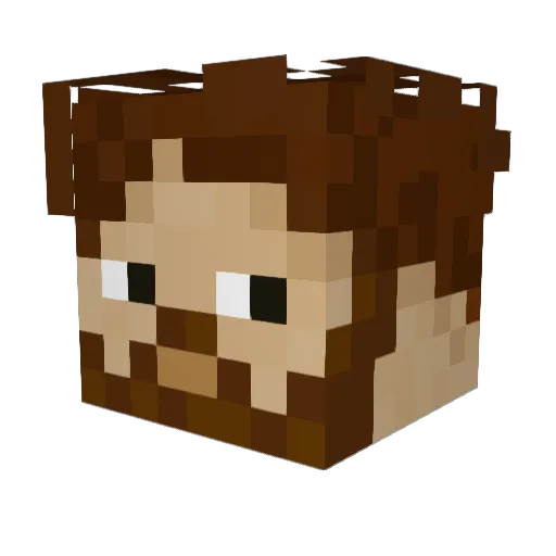 Unab00mer Minecraft avatar head, 3D render