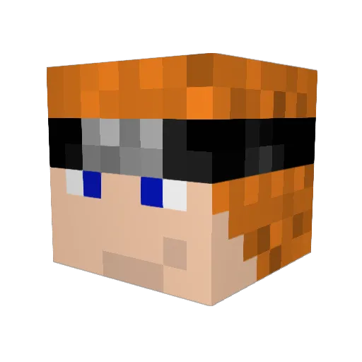 Unabstract Minecraft avatar head, 3D render