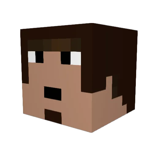 Unaligned Minecraft avatar head, 3D render