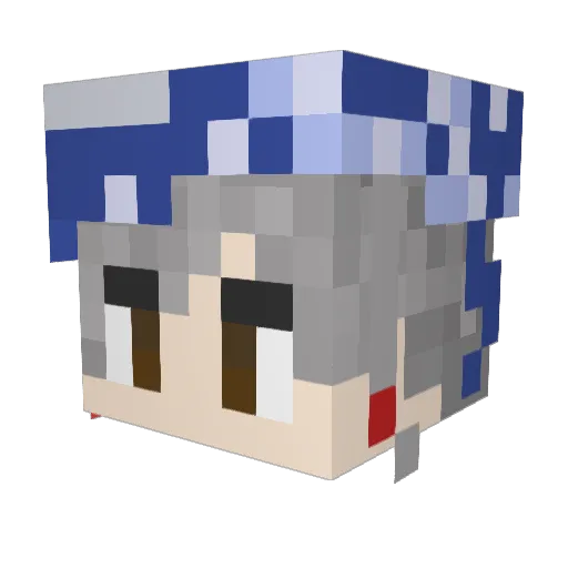 Unamanca Minecraft avatar head, 3D render