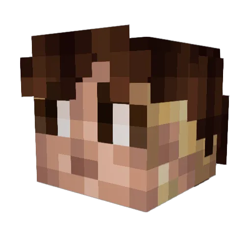 Unandra Minecraft avatar head, 3D render