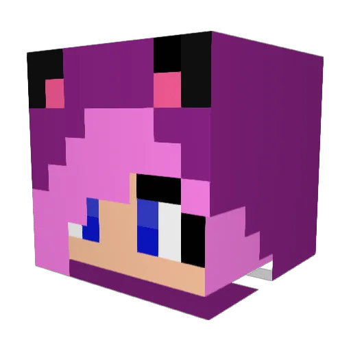 Unaok Minecraft avatar head, 3D render