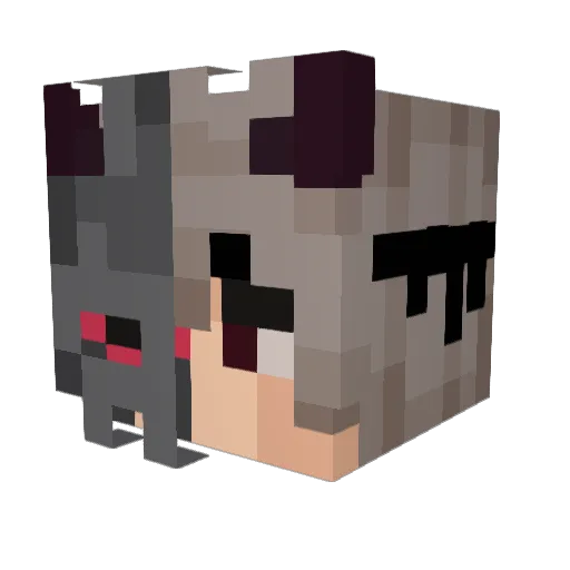Unattractivemel Minecraft avatar head, 3D render