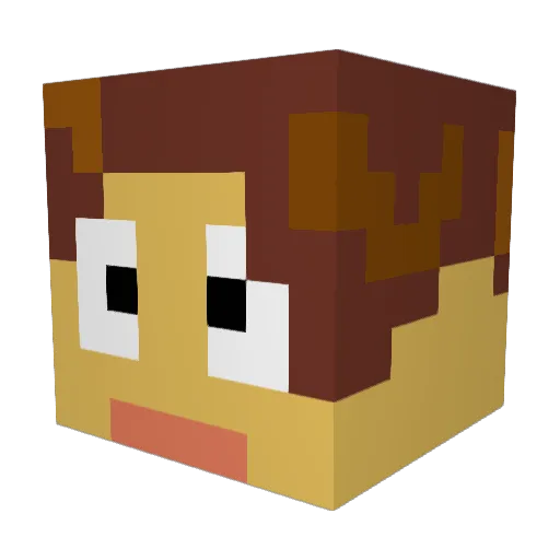 Unbakedjoker989 Minecraft avatar head, 3D render
