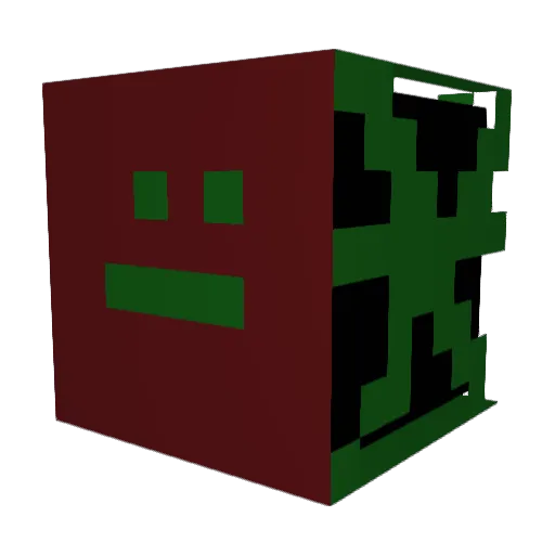 Unbeakable Minecraft avatar head, 3D render