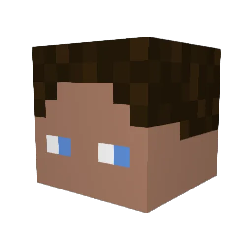 Unbemerkter Minecraft avatar head, 3D render