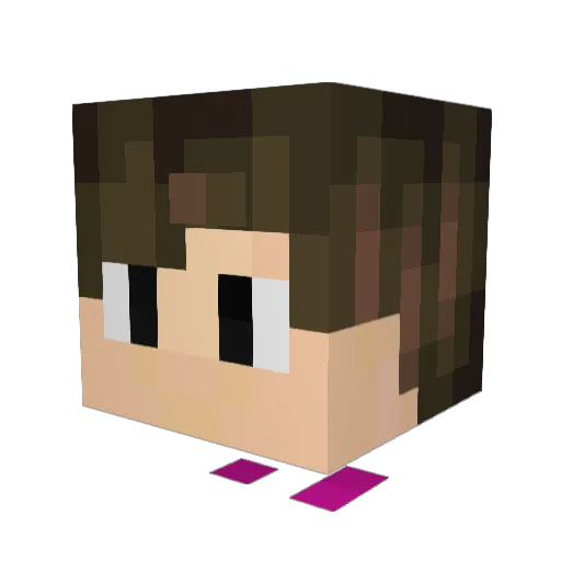 Unbroken747 Minecraft avatar head, 3D render
