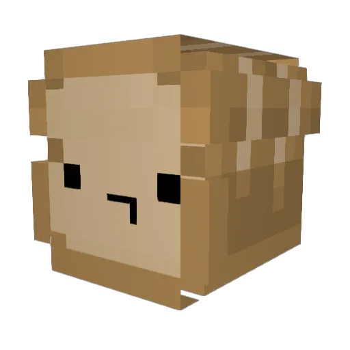 UncBread Minecraft avatar head, 3D render